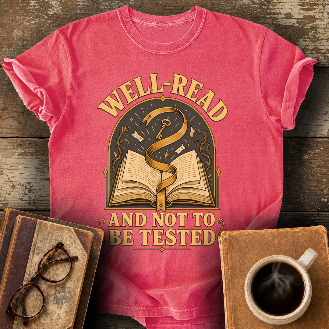 Well-Read and Not to Be Tested Tee - watermelon shirt mockup